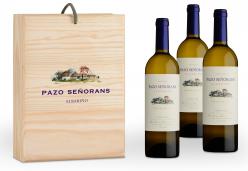 Pazo Señorans 2024, 0,75 litros estuche de madeira de 3 botellas